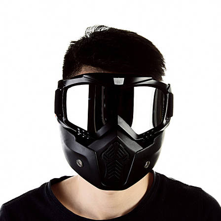 Мотоциклетна маска окуляри RESTEQ, лижна маска, маска для моноколеса, велосипеда або квадроцикла (срібляста), фото 2