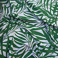 Льняна тканина з рослинним принтом