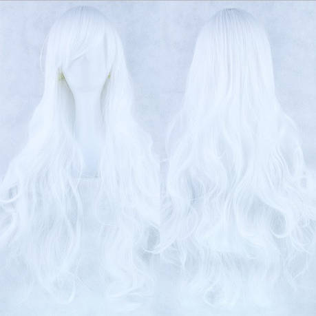 Довгі перуки RESTEQ - 80см, біле хвилясте волосся, косплей, аніме, фото 2