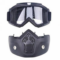 Мотоциклетная маска очки RESTEQ, лыжная маска, для катания на велосипеде или квадроцикле (прозрачная)