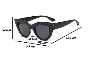Чорні сонцезахисні окуляри Cat Eye RESTEQ, чорна оправа, фото 2