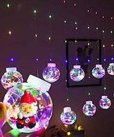 Гірлянда Штора кульки-декоLED, 12 шт, 2.5 м*0,8 м, білий колір