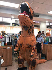 Надувний костюм Тіранозавра RESTEQ Хелловін Аніме Косплей, костюм динозавра T-Rex, тиранозавр (коричневий), фото 3