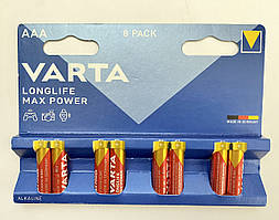 Varta Longlife Max Power Alkaline AAA батарейки 1.5V LR03 8шт блістер