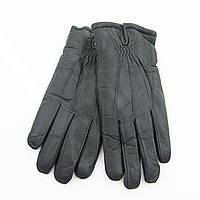 Мужские кожаные зимние перчатки из натуральной кожи на цигейке (натуральный мех) (22-M28-4)