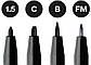 Набір ручок капілярних Faber-Castell PITT ARTIST PEN Black (C, B, 1,5, FM) колір чорний 4 шт., 167153, фото 2
