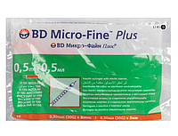 Шприц інс. (B-D) MICRO-FINE Plus 0.5мл №1 U-100 30G (0,30*8мм)