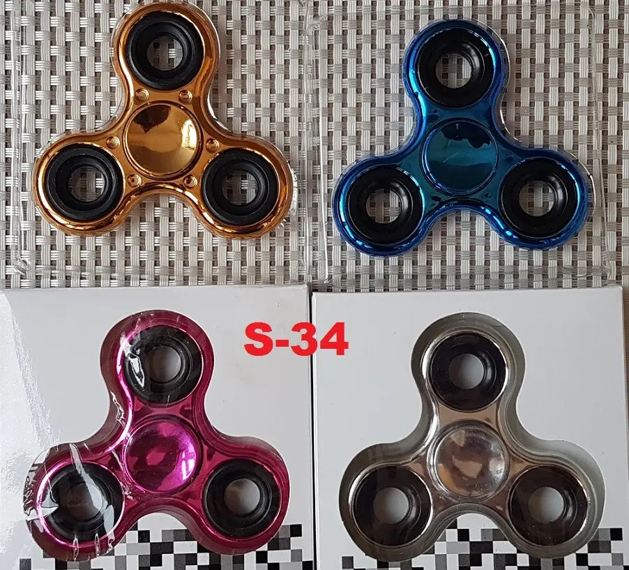 Спіннер / Спіннер для рук Metallic S-34 / Хенд спіннер / Фіджет спіннер / 45529-E