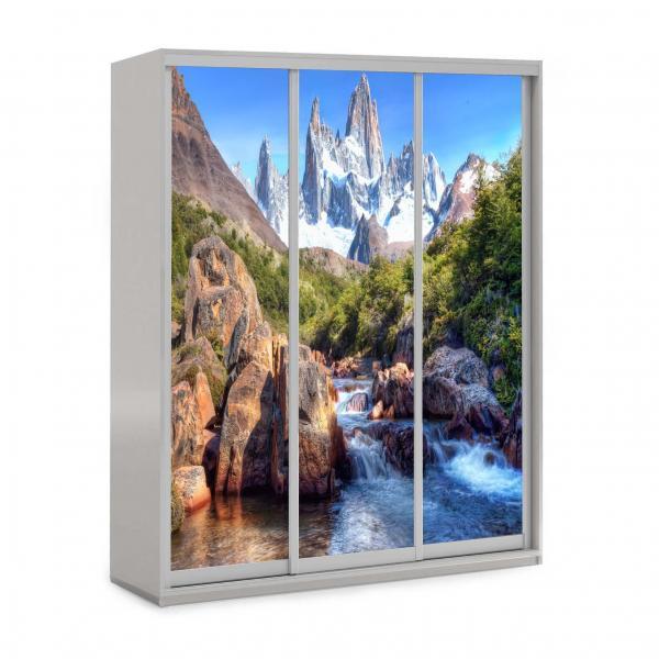 Шафа купе (шкаф купе) трьохдверна в спальню, дитячу фасад фотодрук 62 Viorina-Deko, фото 1