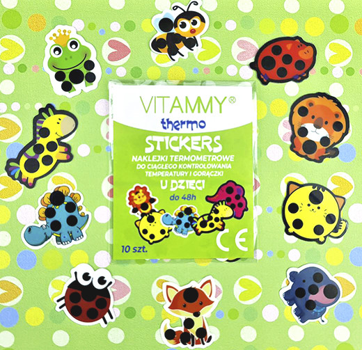 Дитячий термометр-наклейка «VITAMMY Thermo stickers», 10 шт.