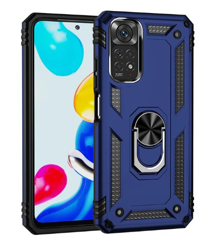 Чохол Armor для Xiaomi Redmi Note 11 / Note 11S протиударний з кільцем Темно-синій
