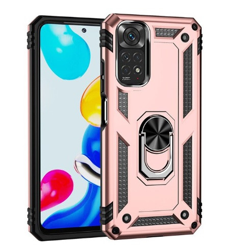 Чохол Armor для Xiaomi Redmi Note 11 Pro протиударний з кільцем рожевий