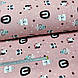 Фланелева тканина мордочки тварин на рожевому (шир. 2,4 м) (FL-EV-0695), фото 3