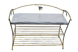 Кована підставка для взуття (банкетка) 1.4/80 см чорний/бронза