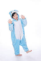 Мила суцільна піжама-комбінезон дитяча Зайчик Блакитна, Кігурумі для всієї родини, Кігурумі для дівчаток