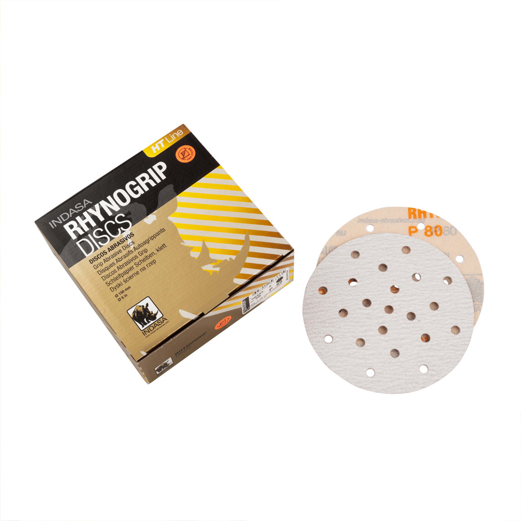 Абразивний диск INDASA RhynoGrip HT Line Ultravent d150 мм, 50шт, 21 отвір - Р80 / P80 - P180