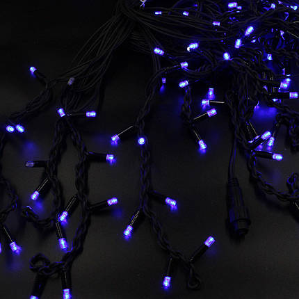 Xmas гірлянда LED 200 3.3Line Short curtain(Бурпурки/Бахрома) B-2 Синя 10M*1,5M Вул.+з&#39;єднувач Чорний, фото 2