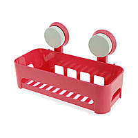 Полка на присосках прямоугольная Bathroom Shelves (Red) | Настенная полка для ванной комнаты (10008-LVR)