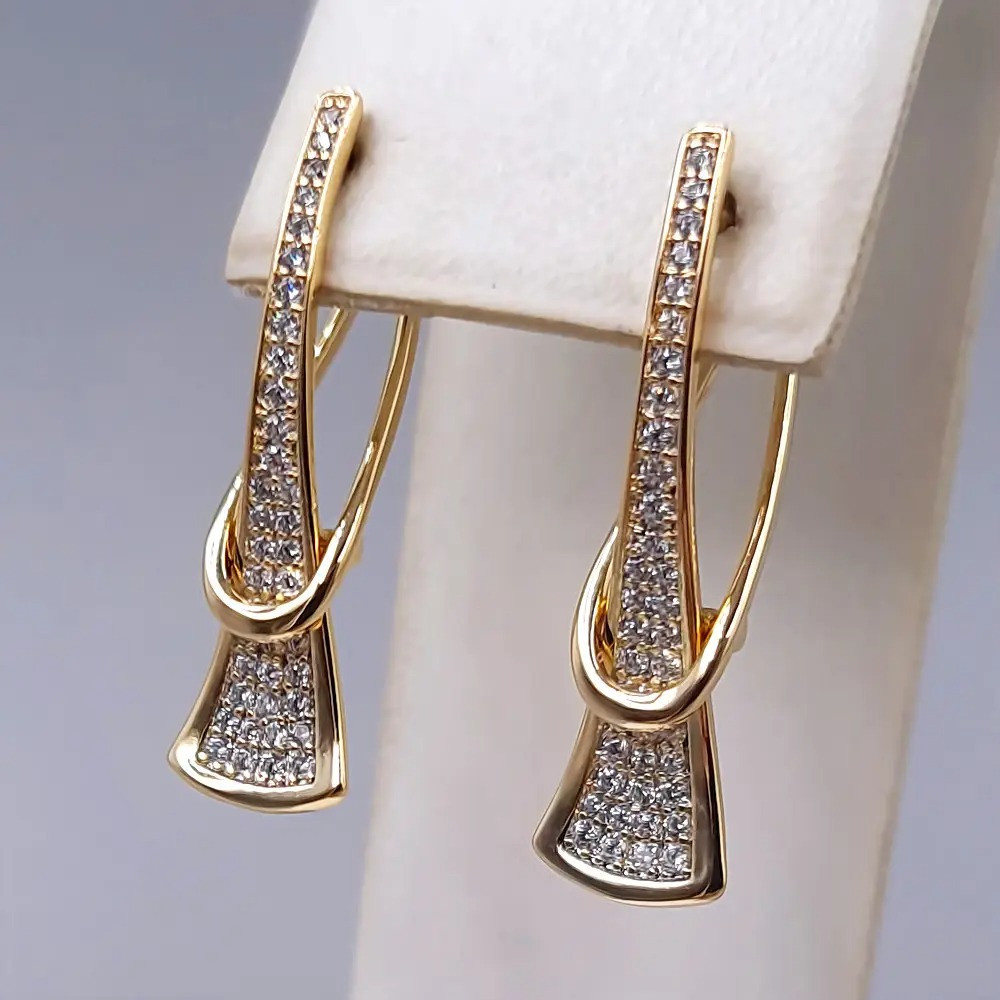 Сережки (1 пара) Xuping. Довжина: 30 мм. Ширина: 8 мм.