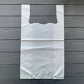 Пакет майка біла 29х50 см (100шт) 50 МкМ