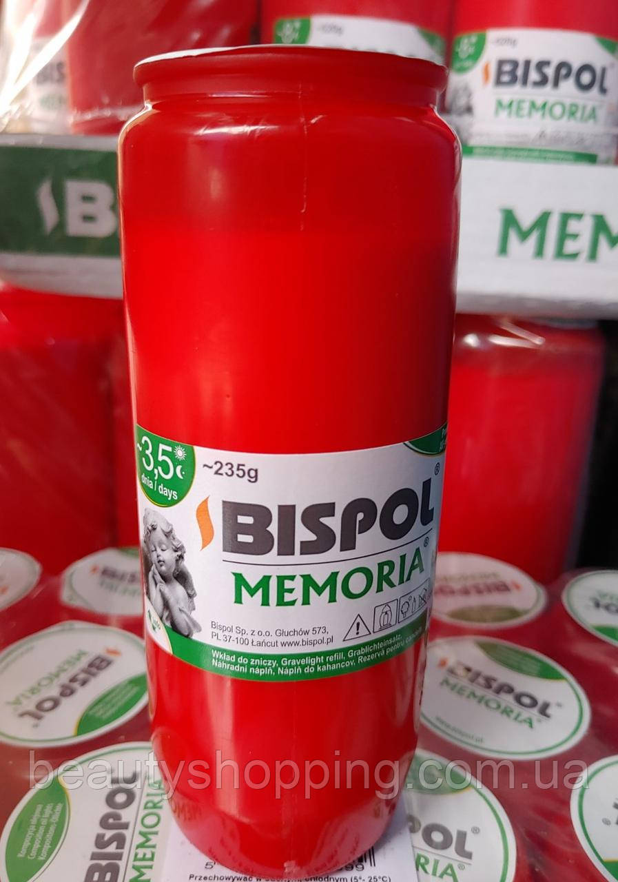 Свічка олійна вкладка для лампад 3.5 дня горіння Bispol Memoria Польща