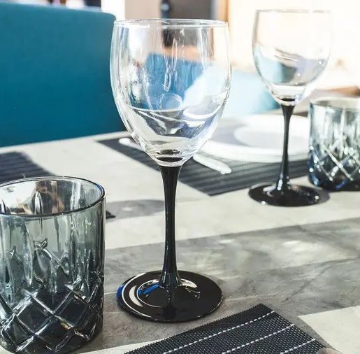 Набор Бокалов Luminarc Домино для Вина на Черной Ножке 350 Мл 6 Шт ...