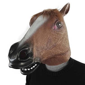 Гумова маска кінь RESTEQ, латексна маска коня, маска тварини, косплей коня, фото 2