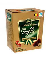 Цукерки шоколадні трюфель зі смаком фундуку Maitre Truffout Fancy Truffles Hazelnut Flavour, 200 г