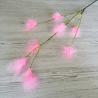 Декоративные пушистики на ветке розовые PV 061