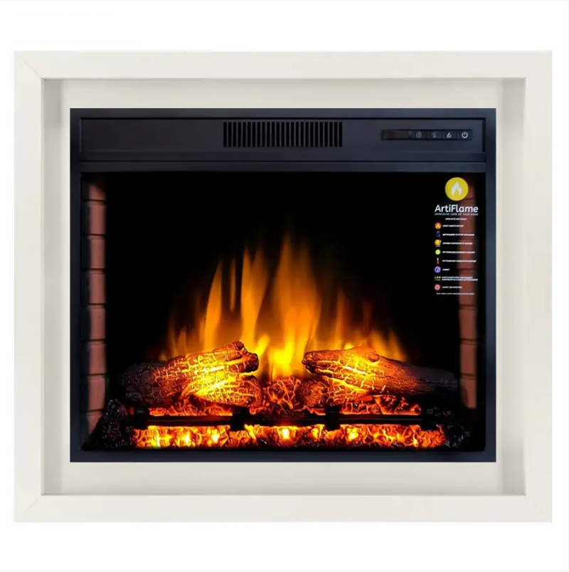 Камінокомплект ArtiFlame Bronx AF28S Білий Дуб (зі звуком) Електричний 3D Камін з ефектом живого вогню, фото 1