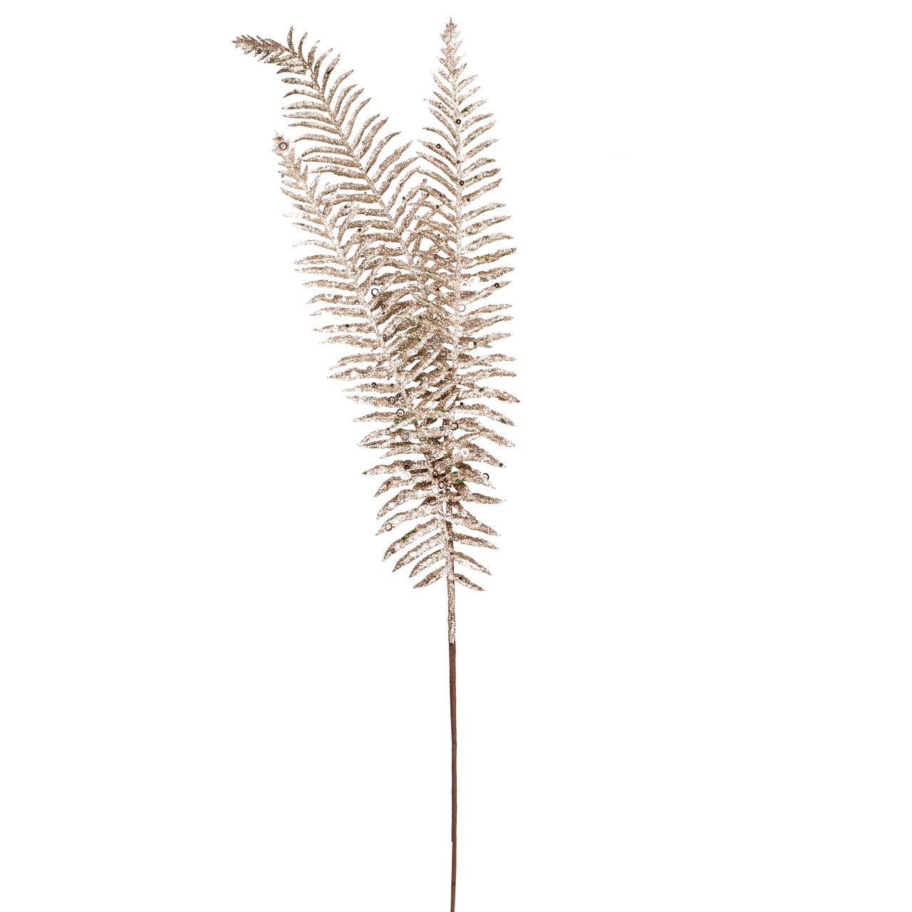 Гілка декоративна Yes Fun Папороть 83см золото гліттер (973873), фото 1