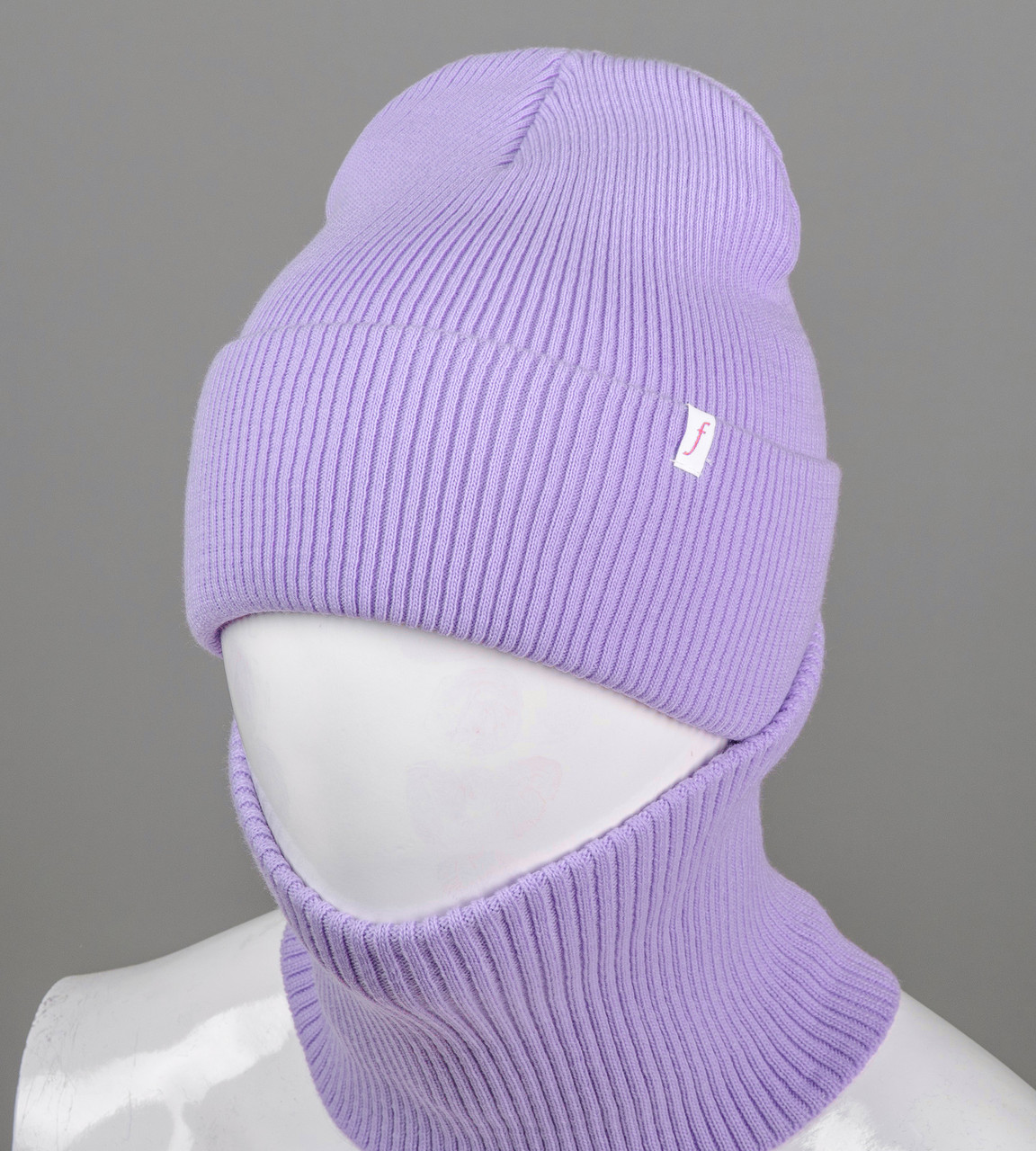 Подвійна Резинка  з закотом без підкладки + Баф (С2218), Бузковий, фото 1