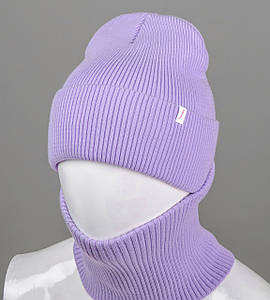 Подвійна Резинка з закотом без підкладки + Баф (С2218), Бузковий