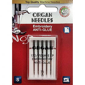 Голки для вишивання Organ Embroidery Anti-Glue No75