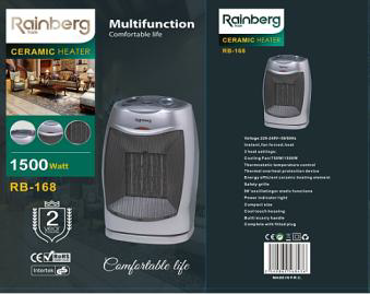 Тепловентилятор Керамічний RAINBERG RB-168 1500 вт.