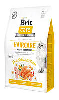 Brit Care Haircare Healthy & Shiny Coat беззерновой сухой корм для кошек с длинной шерстью 0.4 кг