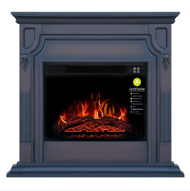 Камінокомплект ArtiFlame Toronto AF23S Махагон Коричневий Антик (зі звуком) 3D Камін з ефектом живого вогню