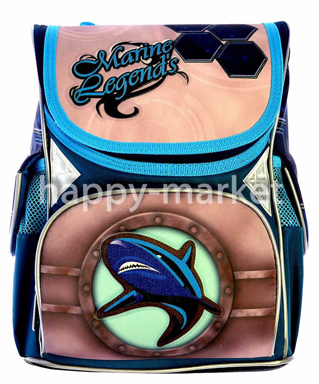 Ранець каркасний шкільний ортопедичний CLASS "SHARK" 9618 ж