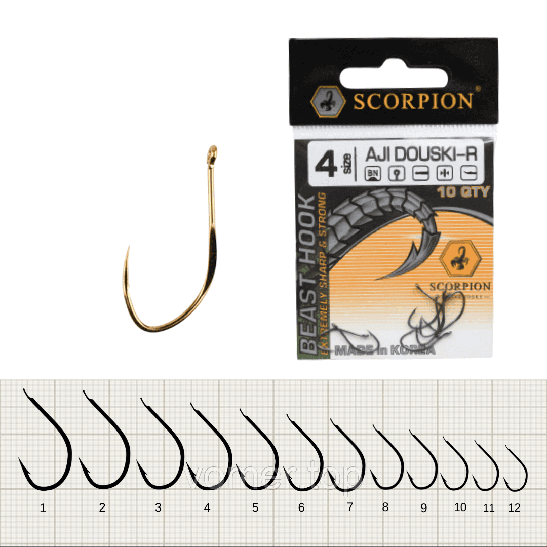 Гачки Scorpione AJI DOUSKI-R ( G ) №8 10шт