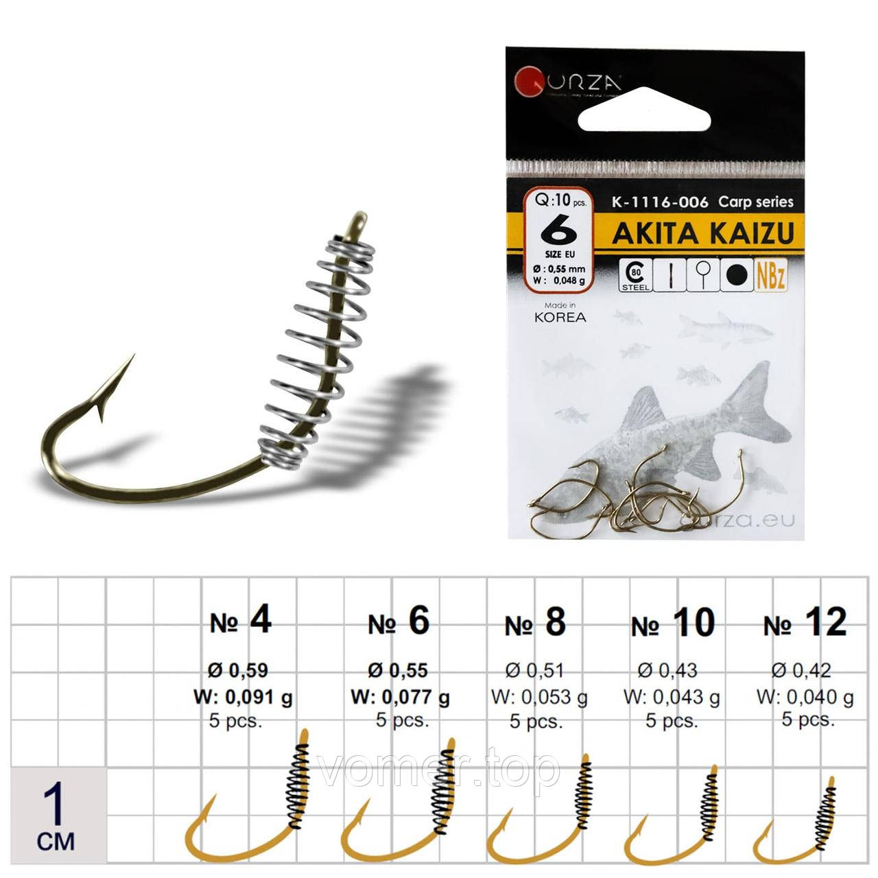 Гачки GURZA AKITA KAIZU SPRING NBR #8 (10 шт.)