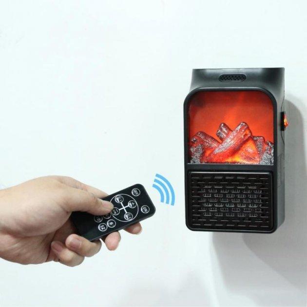 Тепловентилятор з імітацією каміна міні Flame Heater 1000W з пультом Переносний