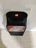 Тепловентилятор з імітацією каміна міні Flame Heater 1000W з пультом Переносний, фото 3