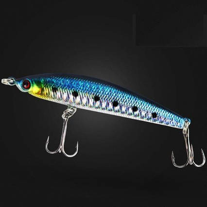 Воблер The brave Fishinglure 7,5 г 85 мм заглиблення 50-150 см сріблясто-синій