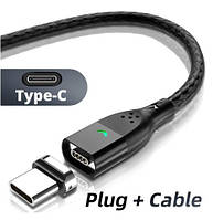 Кабель с магнитом для зарядки телефона / смартфона FONKEN USB Type-C - Lightning 1 м