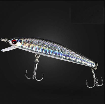 Воблер The brave Fishinglure 7,5 г 85 мм заглиблення 50-150 см сріблясто-чорний