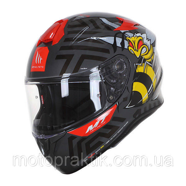 MT Targo Bee B5 Gloss Fluor Red, XS Мотошолом інтеграл