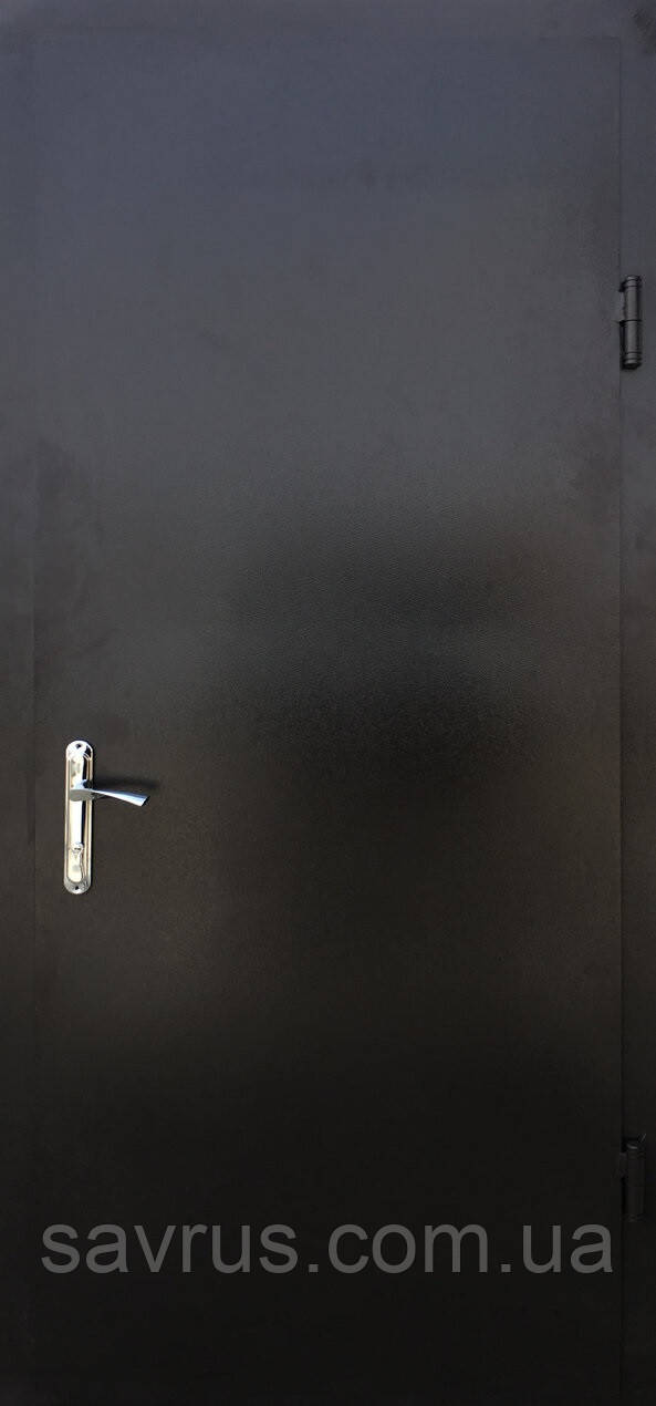 Двері ТЕХНІЧНІ  85    Rall-8019  R чорні завіси + вентил. решітка, фото 1