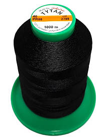 Нитка швейна із поліефірного шовку №10 1000м. «Титан» 2799 чорний
