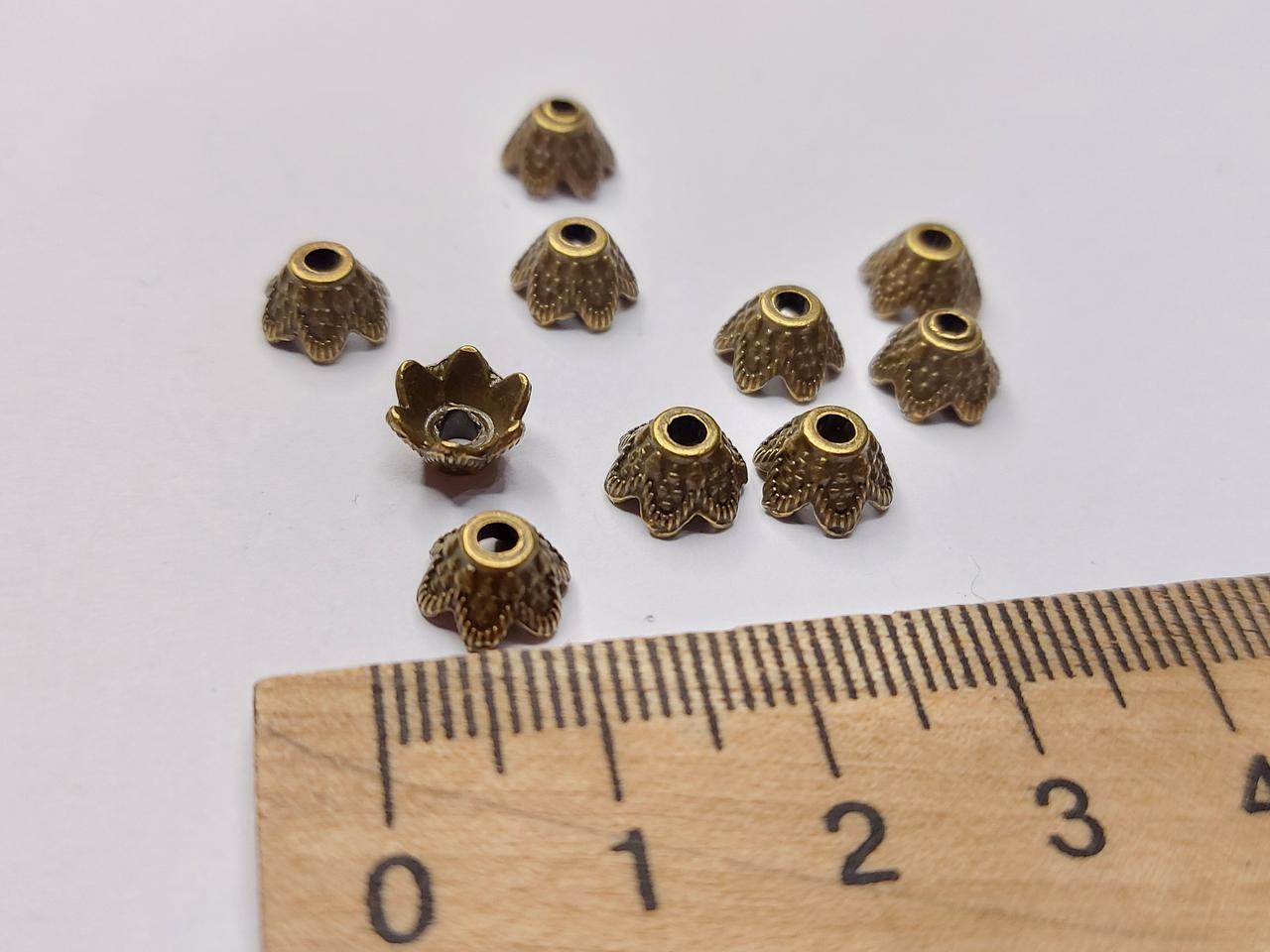 Фурнітура для біжутерії, 7\5 мм. Обіймачі. Колір бронза. 10 шт
