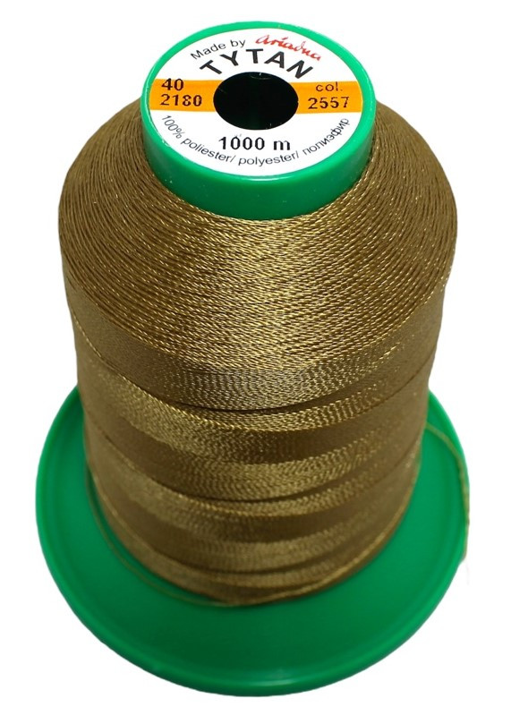 Нитка швейна із поліефірного шовку №20 2000м. «Титан» 2557 бежево-коричневий, фото 1